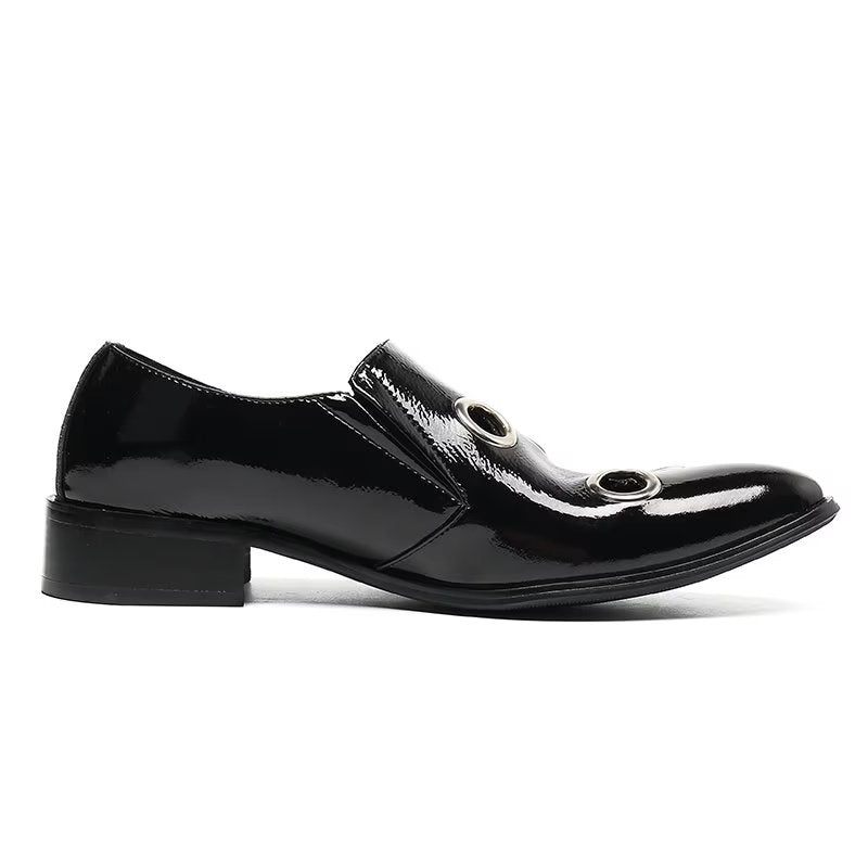 Mocassins Masculinos Com Estampa Chamativa E Slip-on - Preto