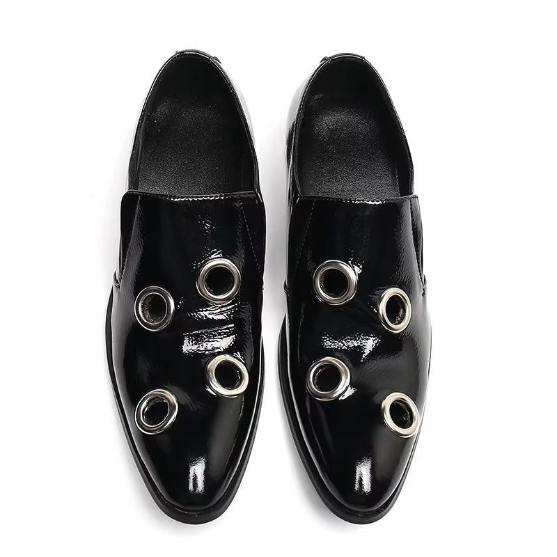 Mocassins Masculinos Com Estampa Chamativa E Slip-on - Preto