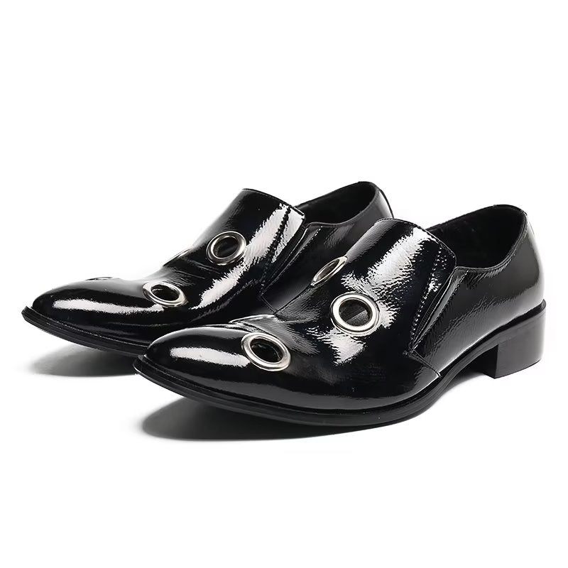 Mocassins Masculinos Com Estampa Chamativa E Slip-on - Preto