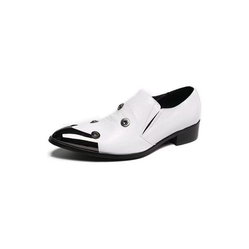 Mocassins Masculinos Com Estampa Chamativa E Slip-on - Branco