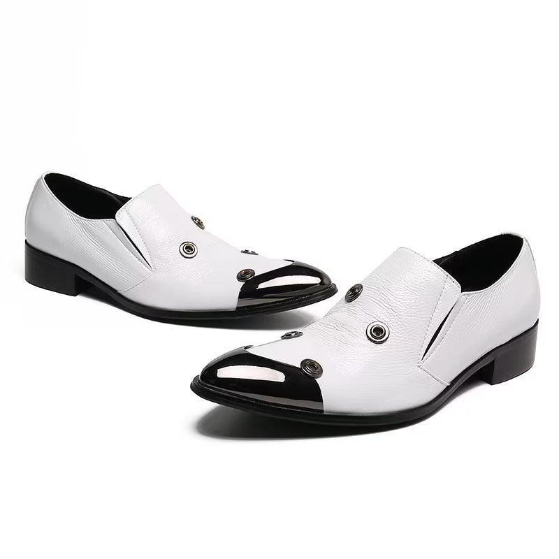 Mocassins Masculinos Com Estampa Chamativa E Slip-on - Branco