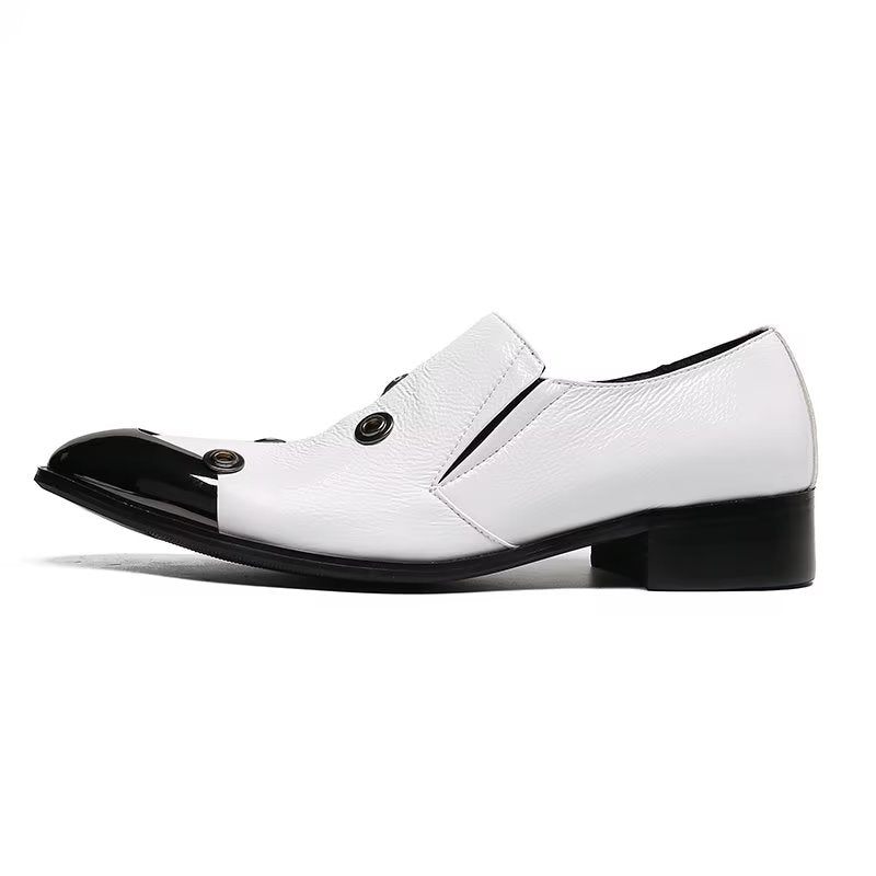 Mocassins Masculinos Com Estampa Chamativa E Slip-on - Branco