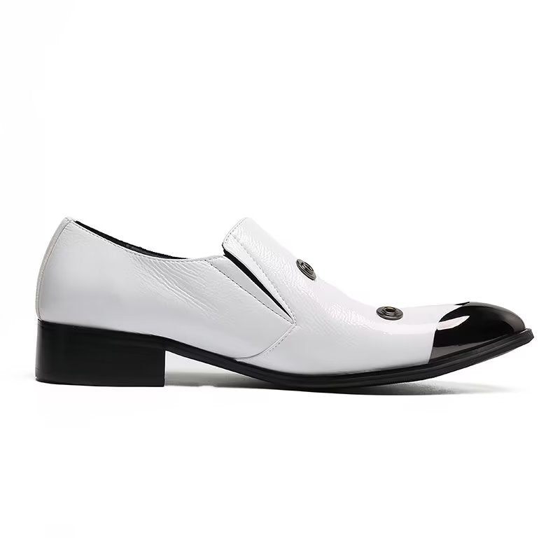 Mocassins Masculinos Com Estampa Chamativa E Slip-on - Branco