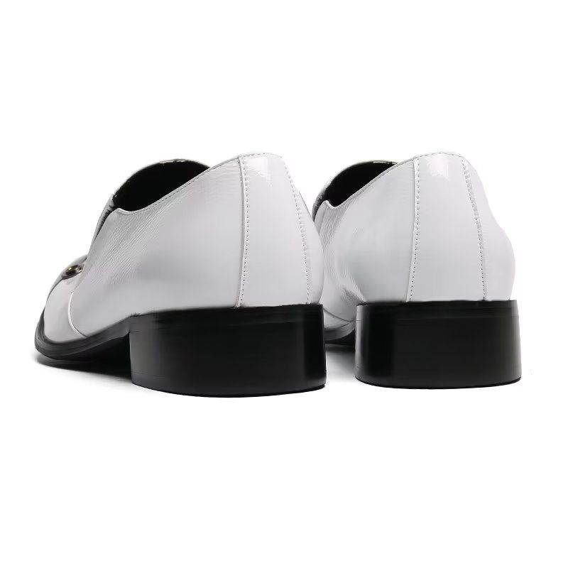 Mocassins Masculinos Com Estampa Chamativa E Slip-on - Branco