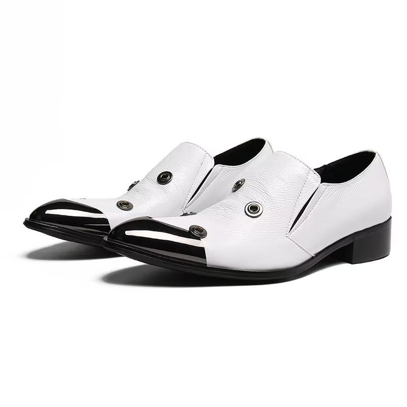 Mocassins Masculinos Com Estampa Chamativa E Slip-on - Branco