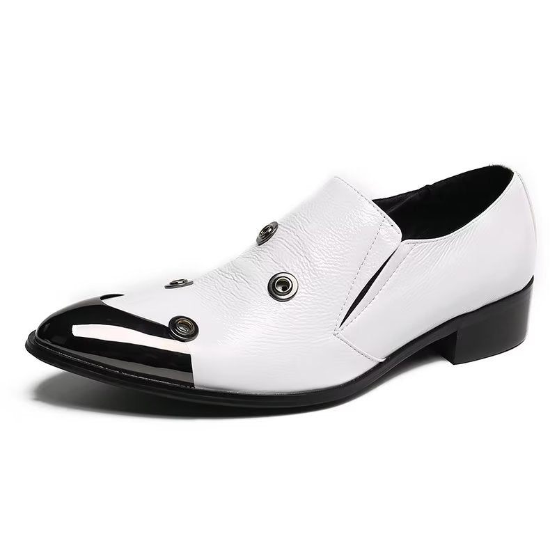 Mocassins Masculinos Com Estampa Chamativa E Slip-on - Branco