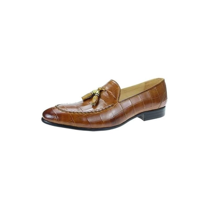 Mocassins Masculinos Com Padrão Crocodilo E Modernos