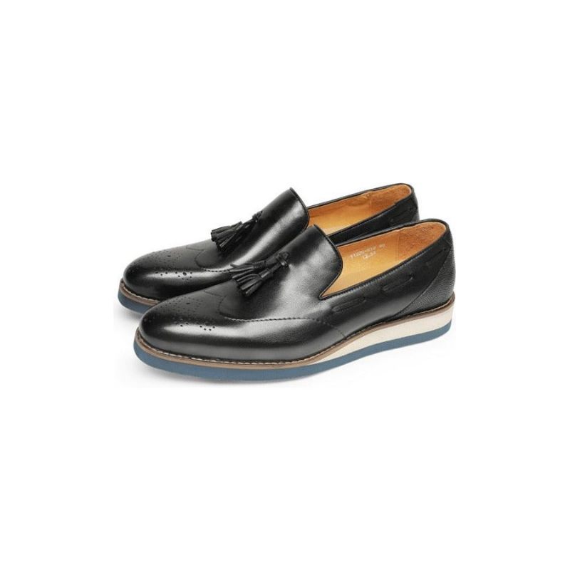 Mocassins Masculinos Com Relevo Brogue Slip-on