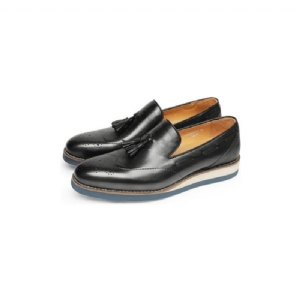 Mocassins Masculinos Com Relevo Brogue Slip-on