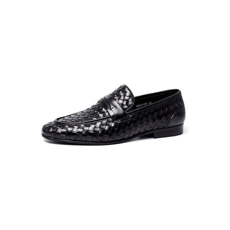 Mocassins Masculinos Confortáveis Couro Deslizantes - Preto