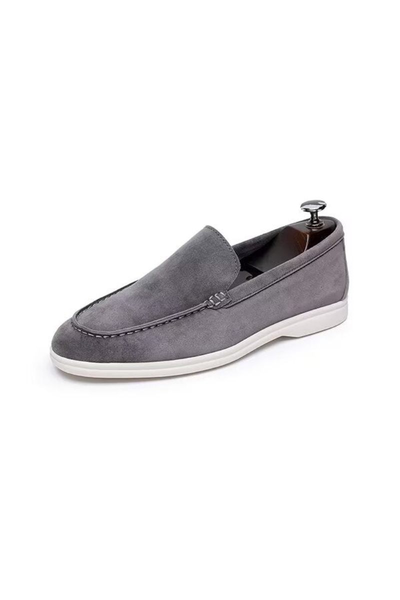 Mocassins Masculinos Couro - Cinza