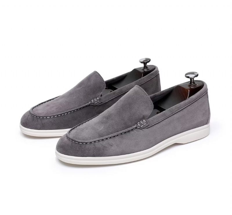 Mocassins Masculinos Couro - Cinza