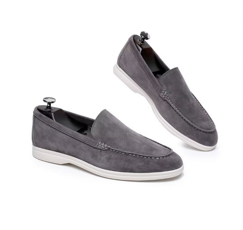 Mocassins Masculinos Couro - Cinza