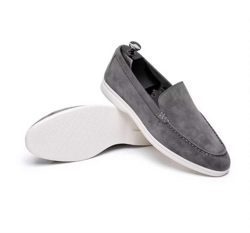 Mocassins Masculinos Couro - Cinza