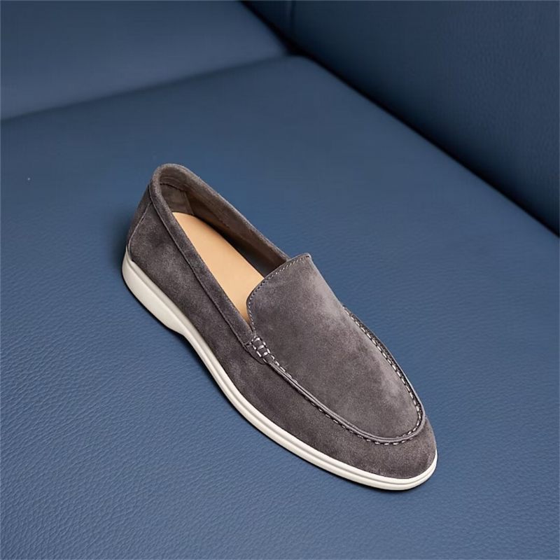 Mocassins Masculinos Couro - Cinza