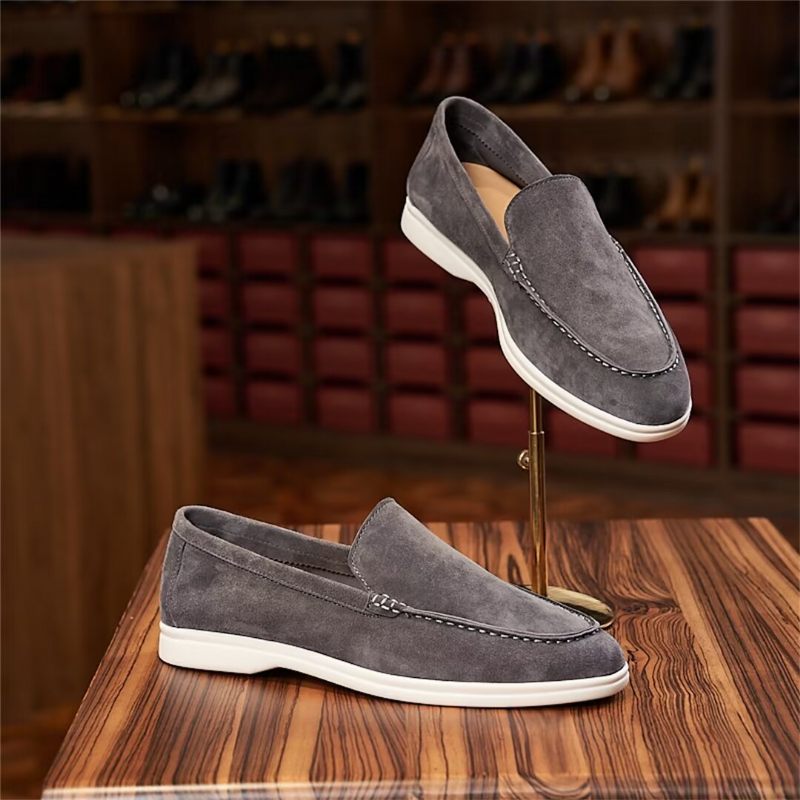 Mocassins Masculinos Couro - Cinza