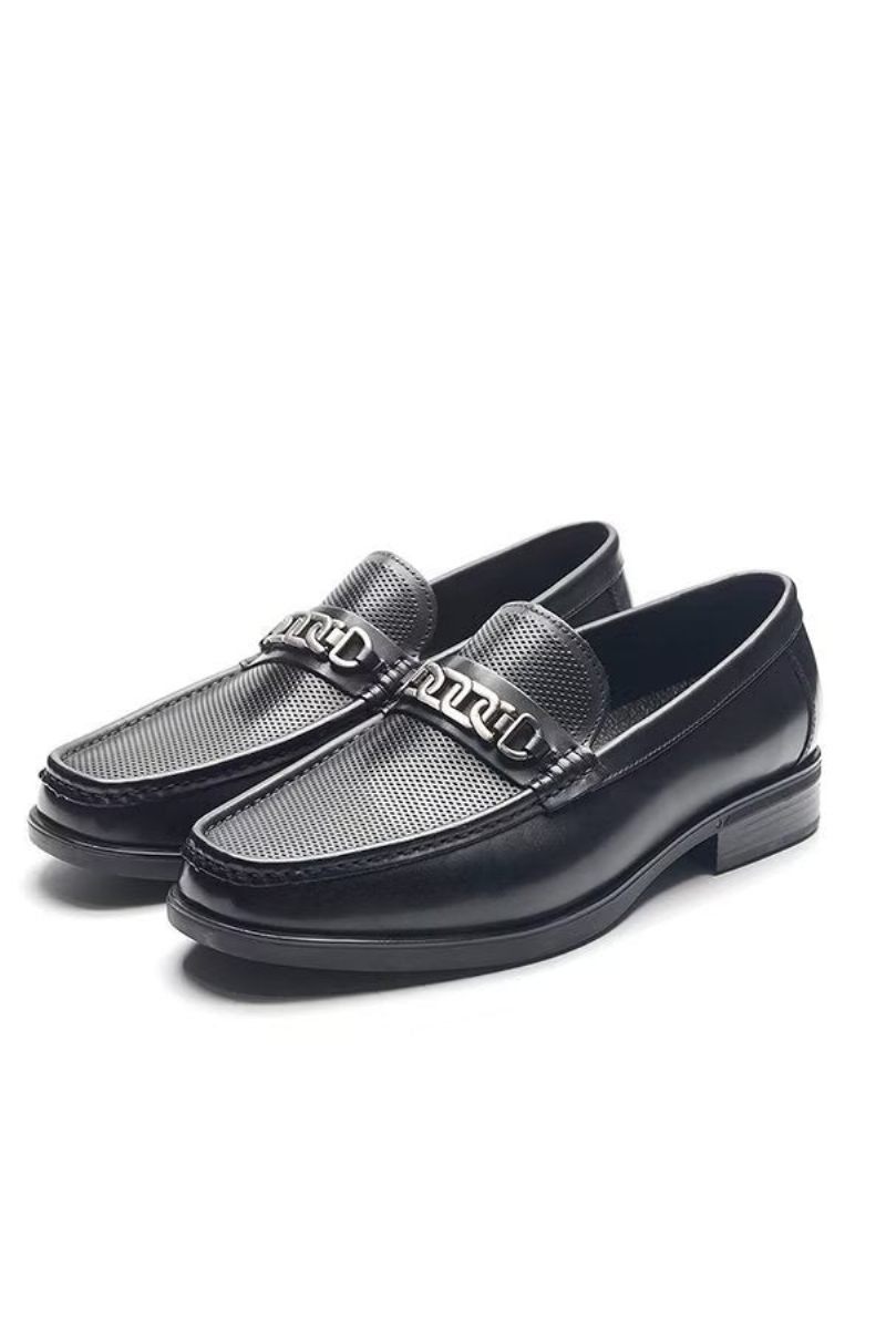 Mocassins Masculinos Couro Casuais Sofisticados - Preto