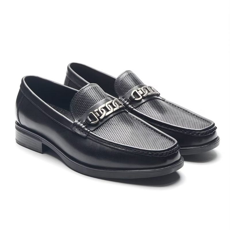 Mocassins Masculinos Couro Casuais Sofisticados - Preto