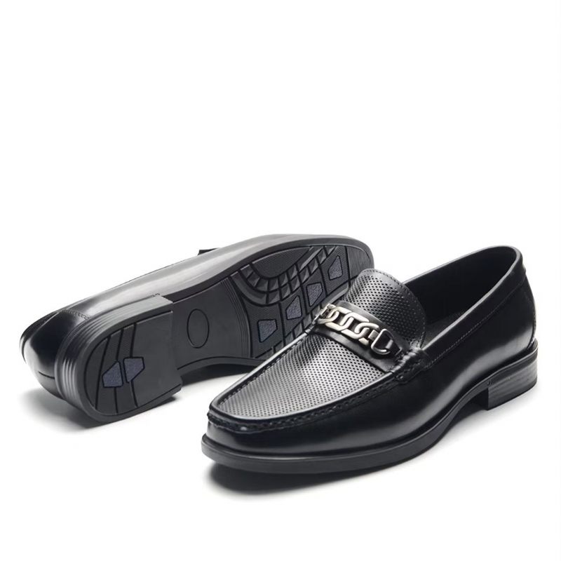 Mocassins Masculinos Couro Casuais Sofisticados - Preto