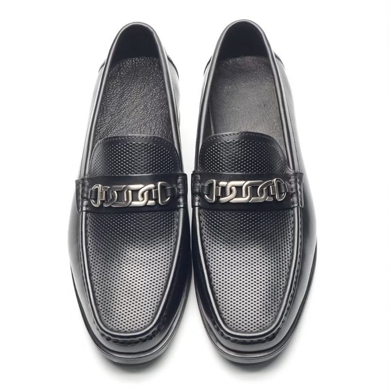 Mocassins Masculinos Couro Casuais Sofisticados - Preto