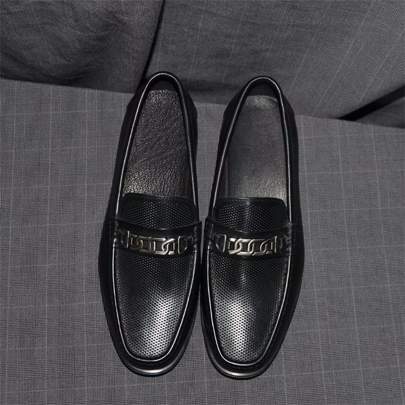 Mocassins Masculinos Couro Casuais Sofisticados - Preto