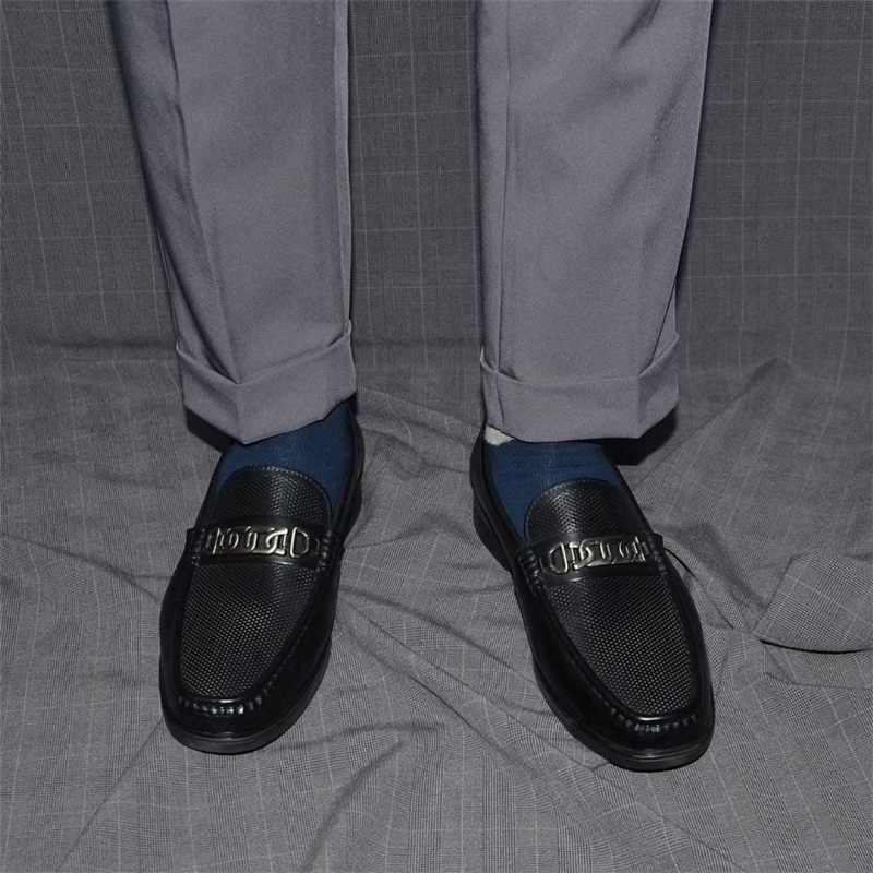 Mocassins Masculinos Couro Casuais Sofisticados - Preto