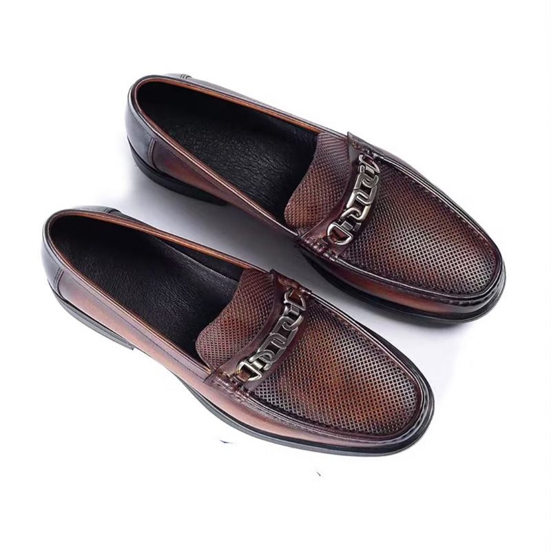 Mocassins Masculinos Couro Casuais Sofisticados - Marrom