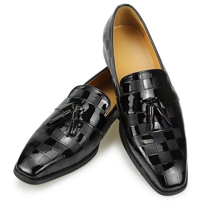 Mocassins Masculinos Couro Crocodilo Deslizantes - Preto