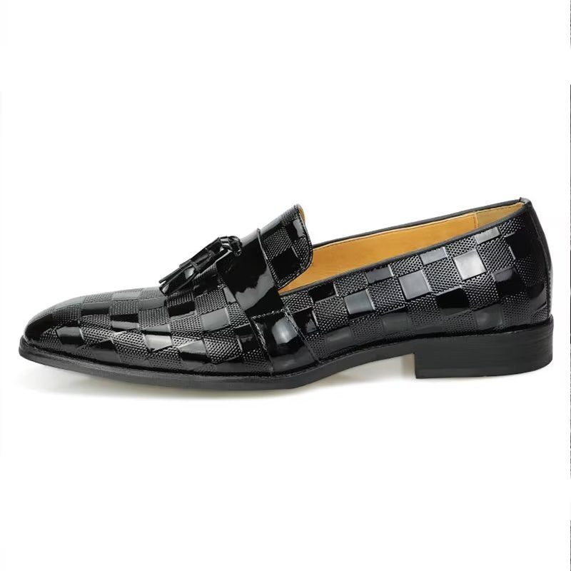 Mocassins Masculinos Couro Crocodilo Deslizantes - Preto