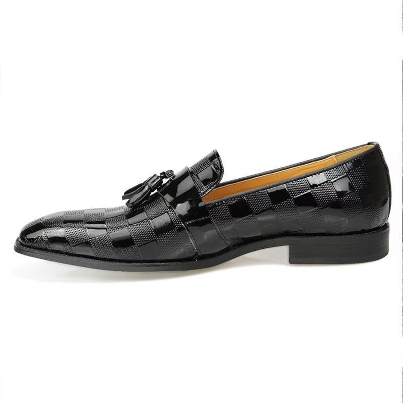 Mocassins Masculinos Couro Crocodilo Deslizantes - Preto