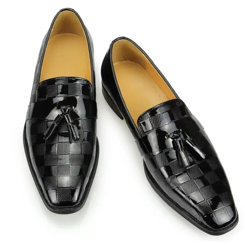 Mocassins Masculinos Couro Crocodilo Deslizantes - Preto