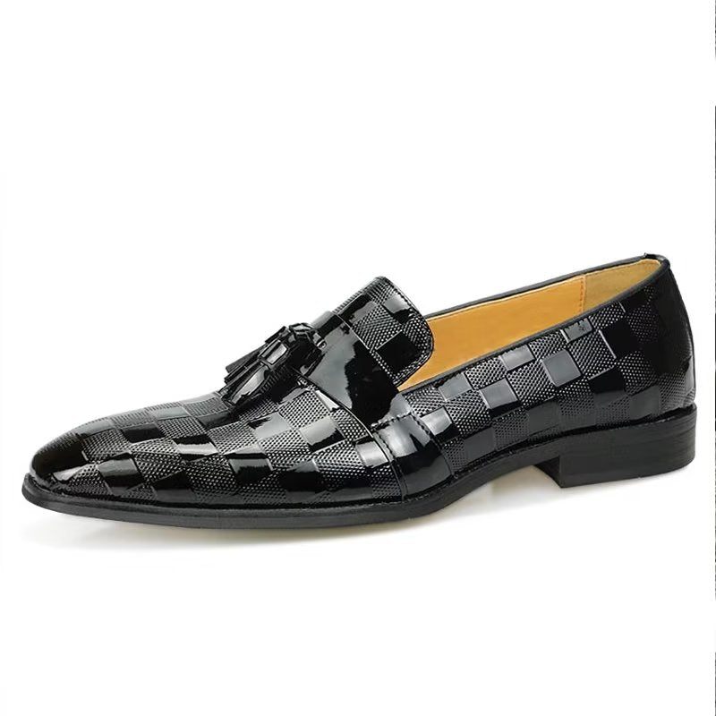 Mocassins Masculinos Couro Crocodilo Deslizantes - Preto