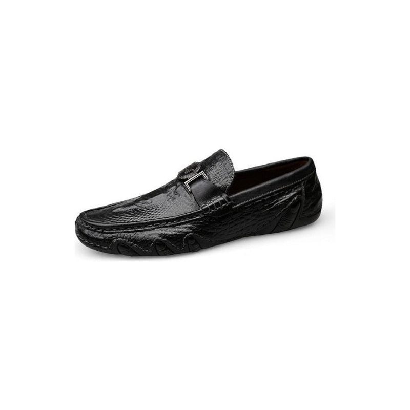 Mocassins Masculinos Couro Crocodilo Luxuosos