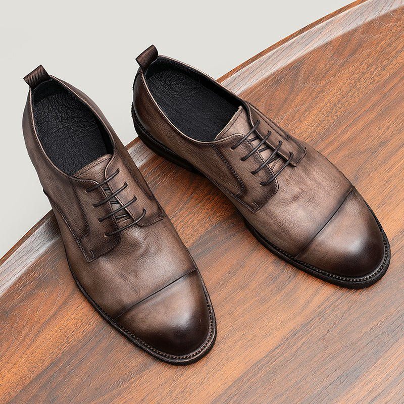 Mocassins Masculinos Couro Elegantes Sapatos Derby - Camelo