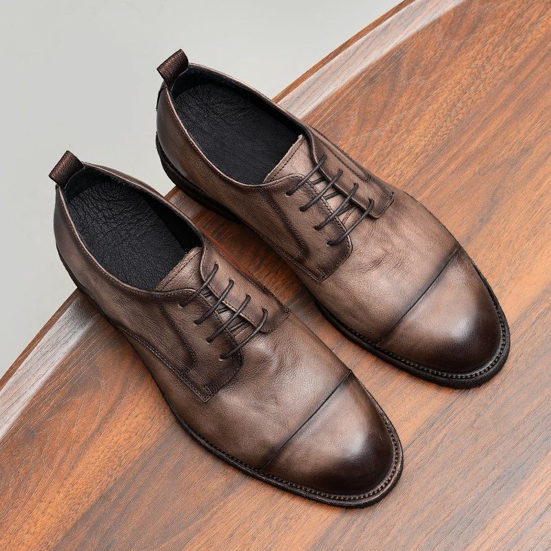 Mocassins Masculinos Couro Elegantes Sapatos Derby - Camelo