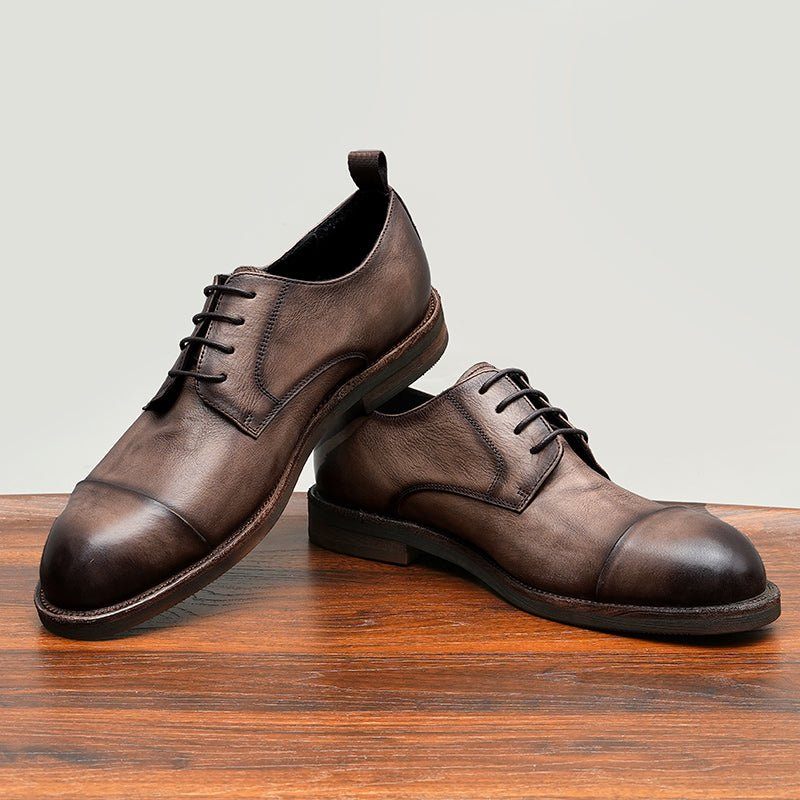 Mocassins Masculinos Couro Elegantes Sapatos Derby - Camelo