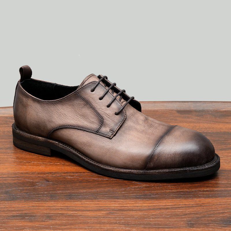 Mocassins Masculinos Couro Elegantes Sapatos Derby - Camelo