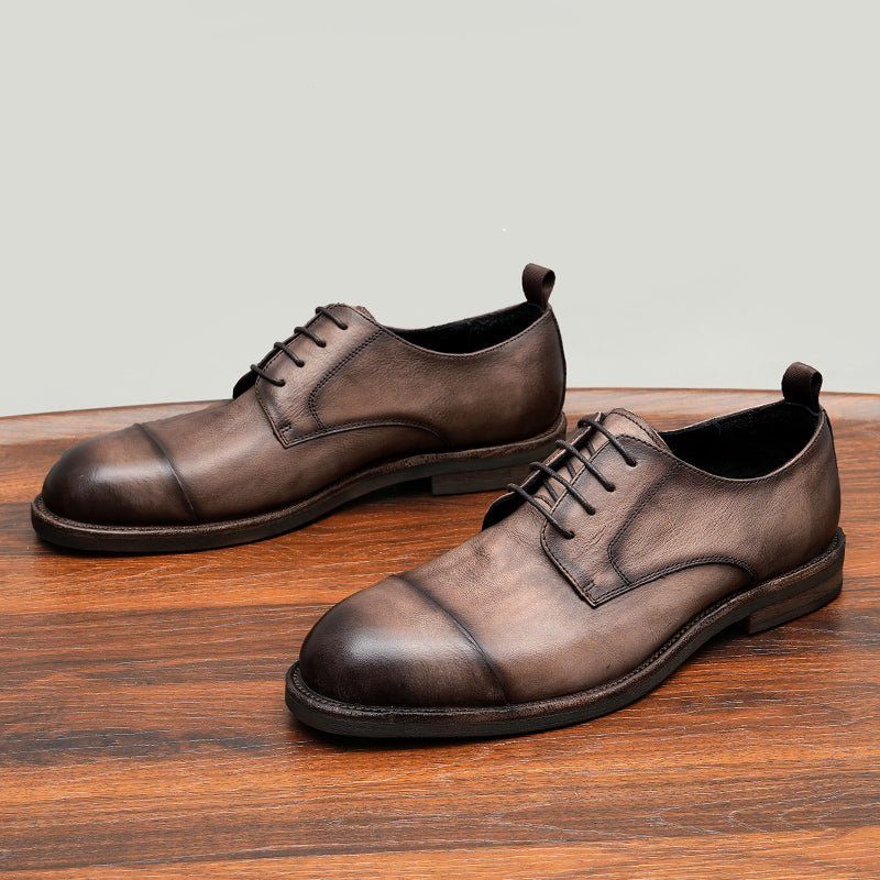 Mocassins Masculinos Couro Elegantes Sapatos Derby - Camelo