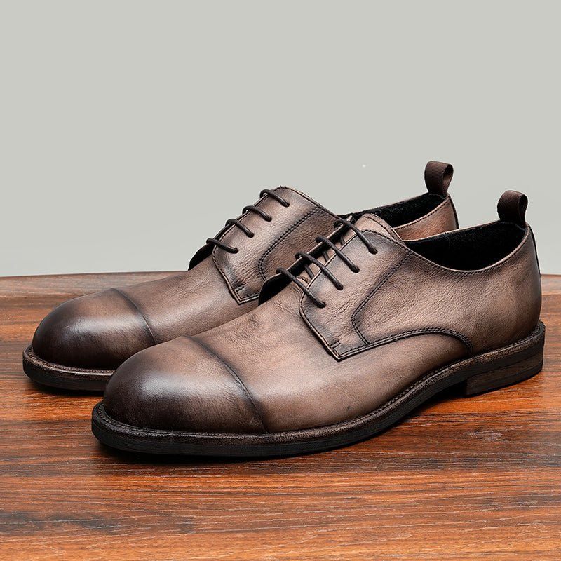 Mocassins Masculinos Couro Elegantes Sapatos Derby - Camelo