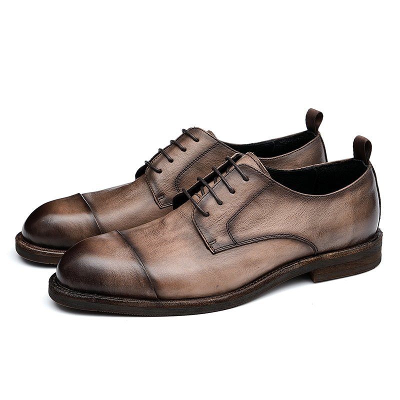 Mocassins Masculinos Couro Elegantes Sapatos Derby - Camelo