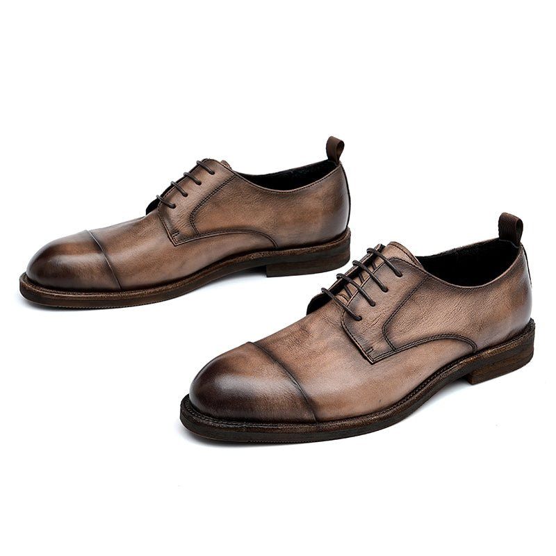 Mocassins Masculinos Couro Elegantes Sapatos Derby - Camelo