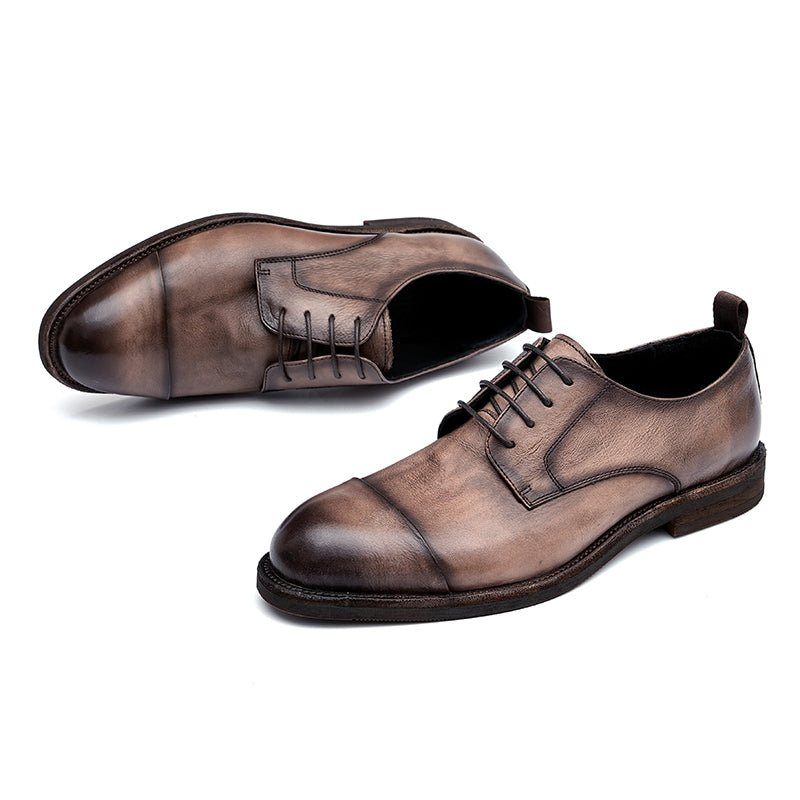 Mocassins Masculinos Couro Elegantes Sapatos Derby - Camelo