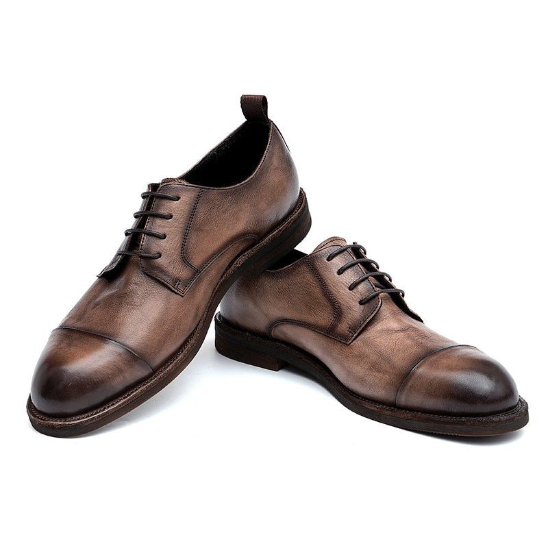 Mocassins Masculinos Couro Elegantes Sapatos Derby - Camelo