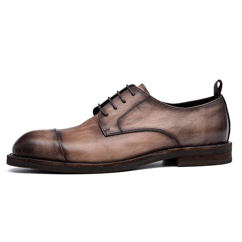 Mocassins Masculinos Couro Elegantes Sapatos Derby - Camelo