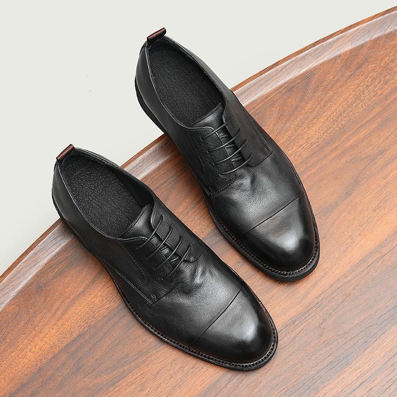 Mocassins Masculinos Couro Elegantes Sapatos Derby - Preto