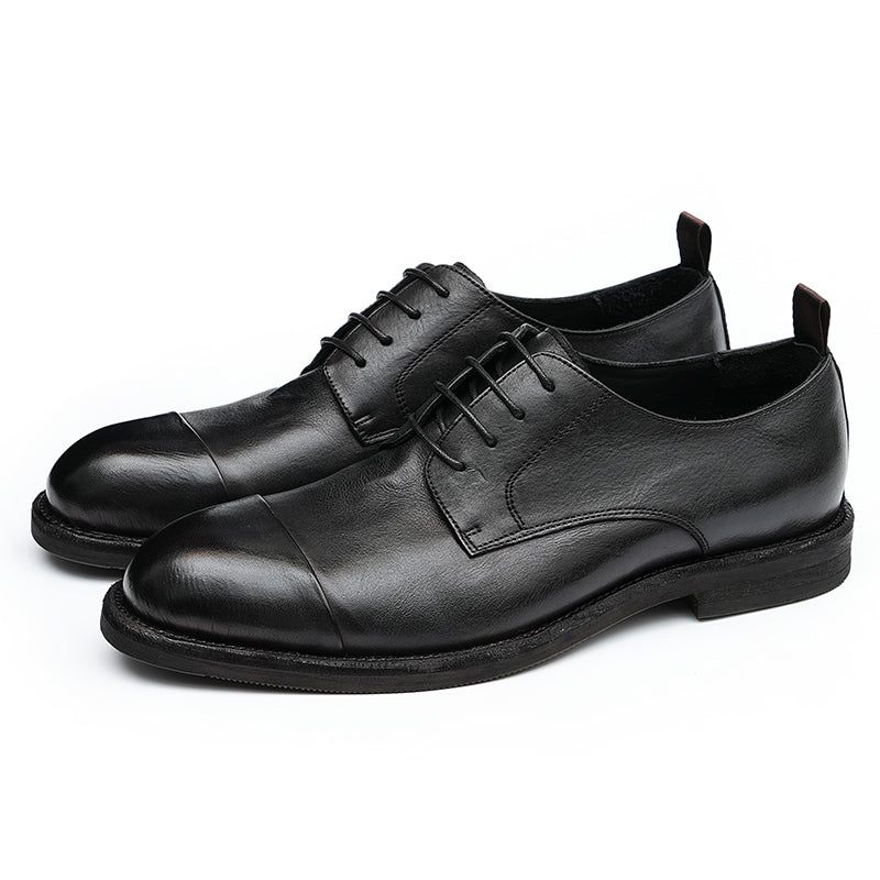 Mocassins Masculinos Couro Elegantes Sapatos Derby - Preto