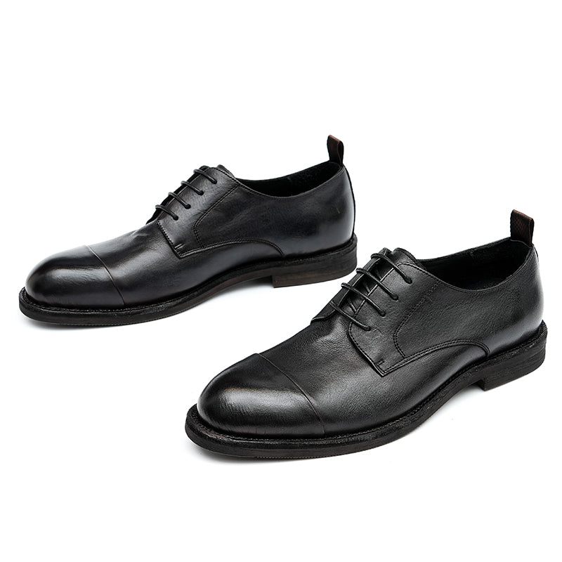 Mocassins Masculinos Couro Elegantes Sapatos Derby - Preto