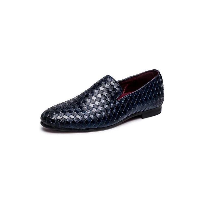 Mocassins Masculinos Couro Envernizado Brilhante Luxo Extravagante - Azul