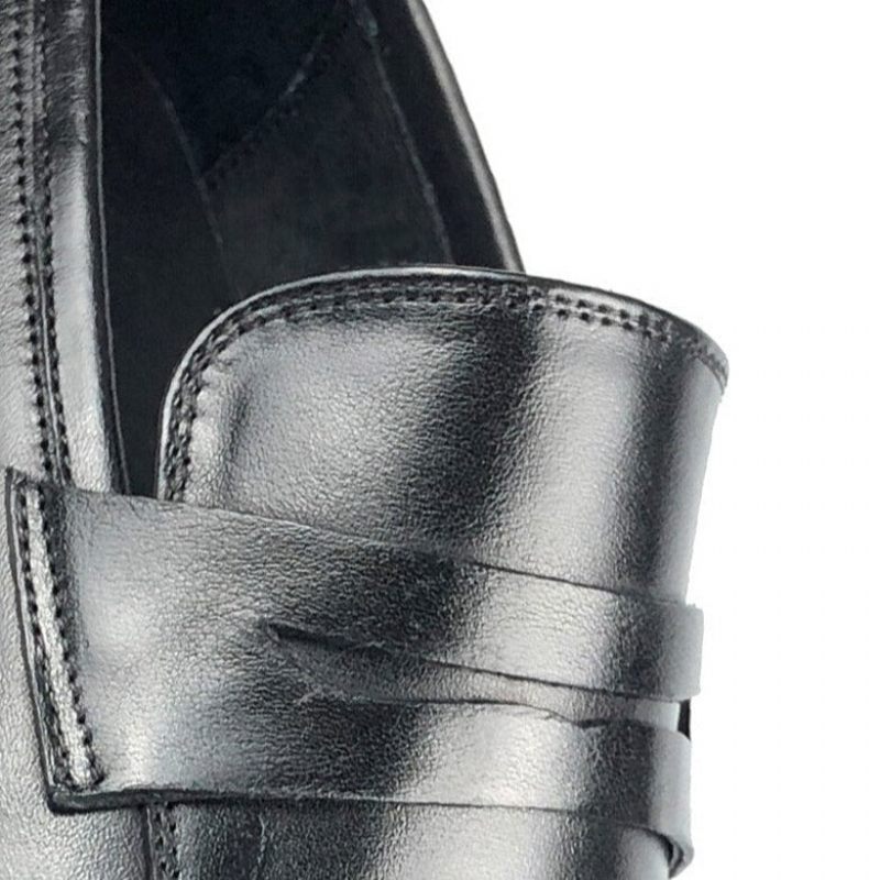 Mocassins Masculinos Couro Exótico Bico Fino Sapatos Negócios Brogue - Preto