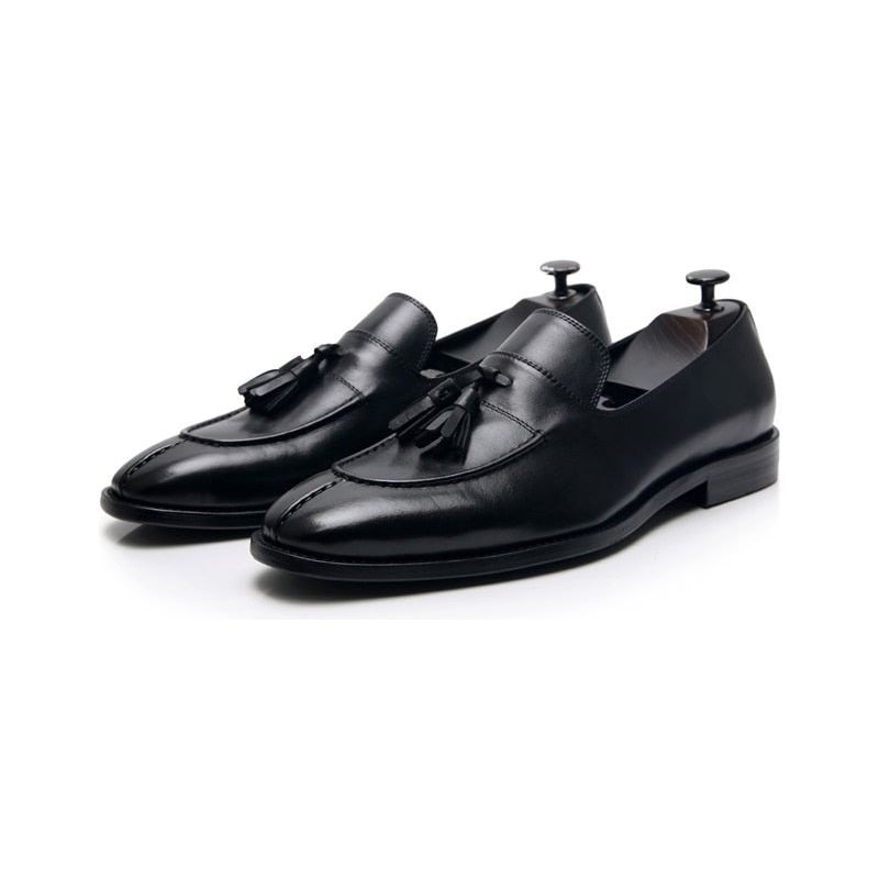 Mocassins Masculinos Couro Exótico Oxford - Preto